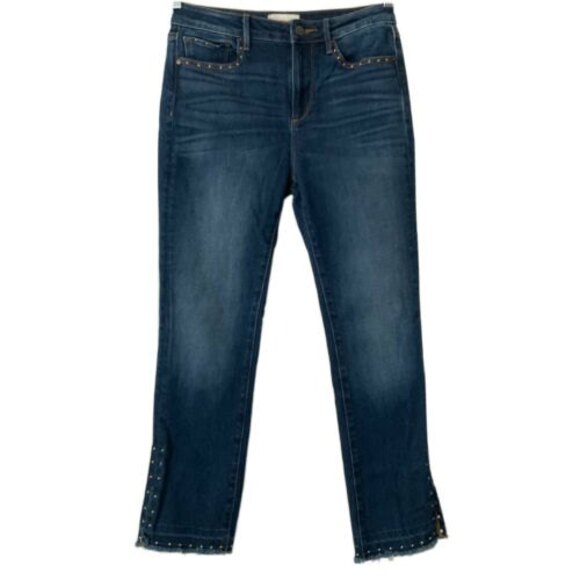 Driftwood Blue Amelia Studded Slit Hem Jeans 27 - Picture 1 of 11